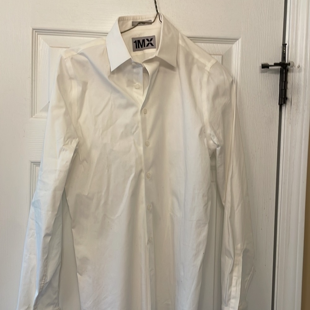 Mens white small slim fit dress shirt